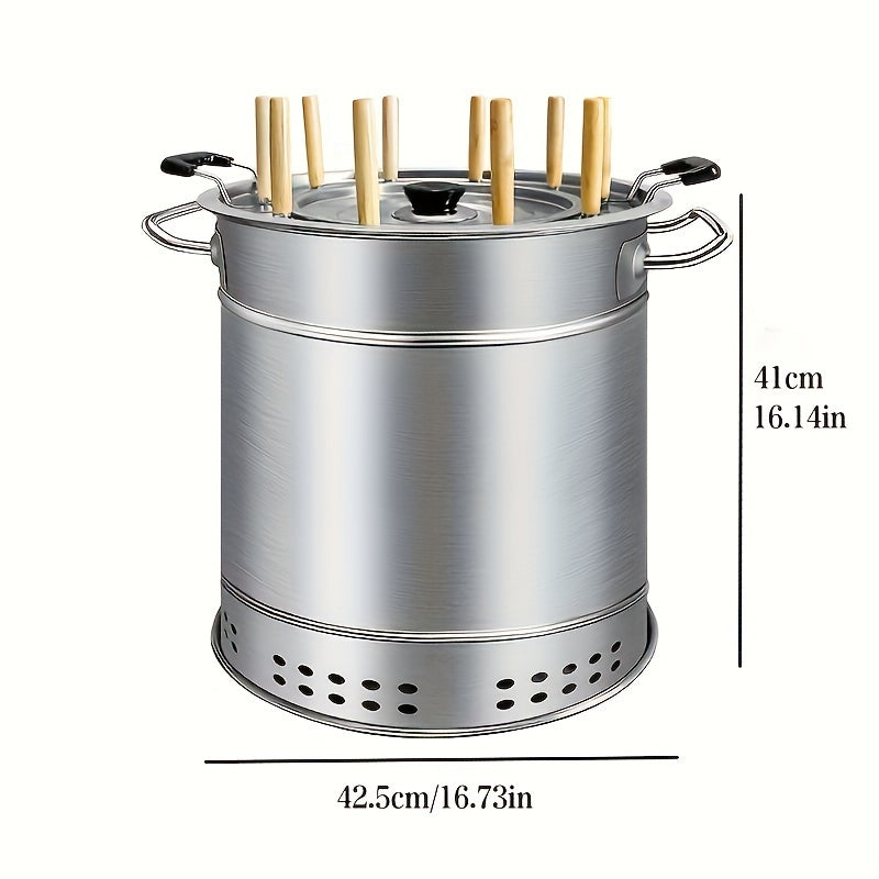 Stainless Steel Double-Layer Anti-Scald Design Barbecue Hanging Oven