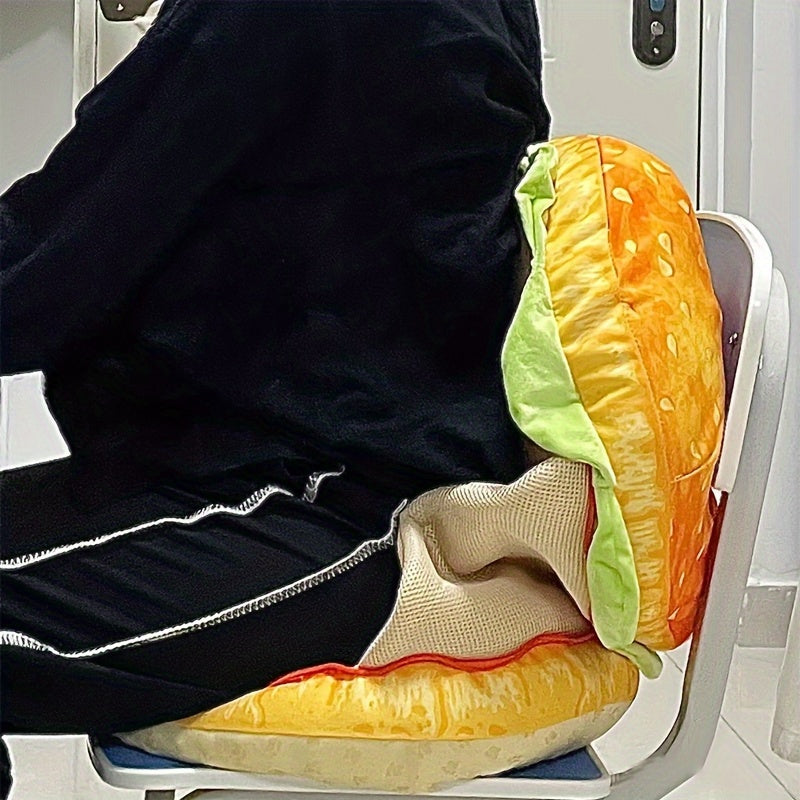 Cheeseburger shaped plush cushion
