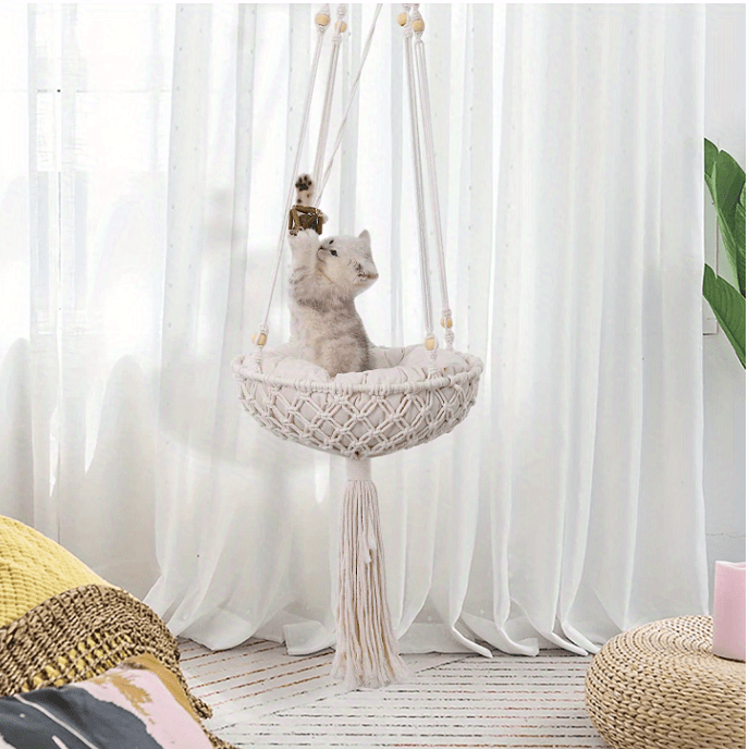Handwoven Hanging Cat Hammock