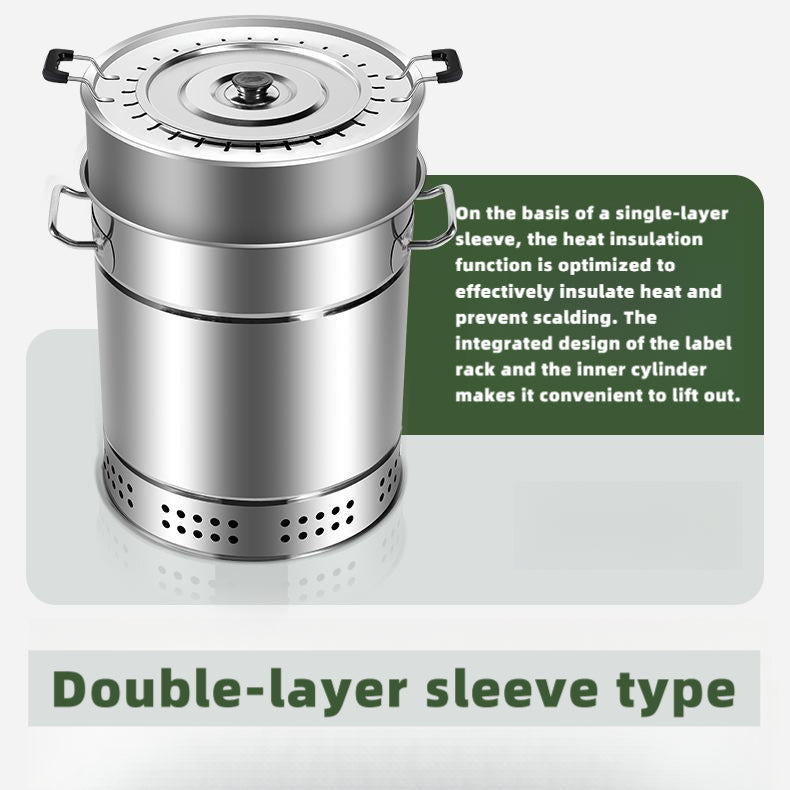 Stainless Steel Double-Layer Anti-Scald Design Barbecue Hanging Oven