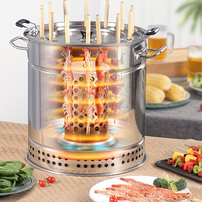 Stainless Steel Double-Layer Anti-Scald Design Barbecue Hanging Oven