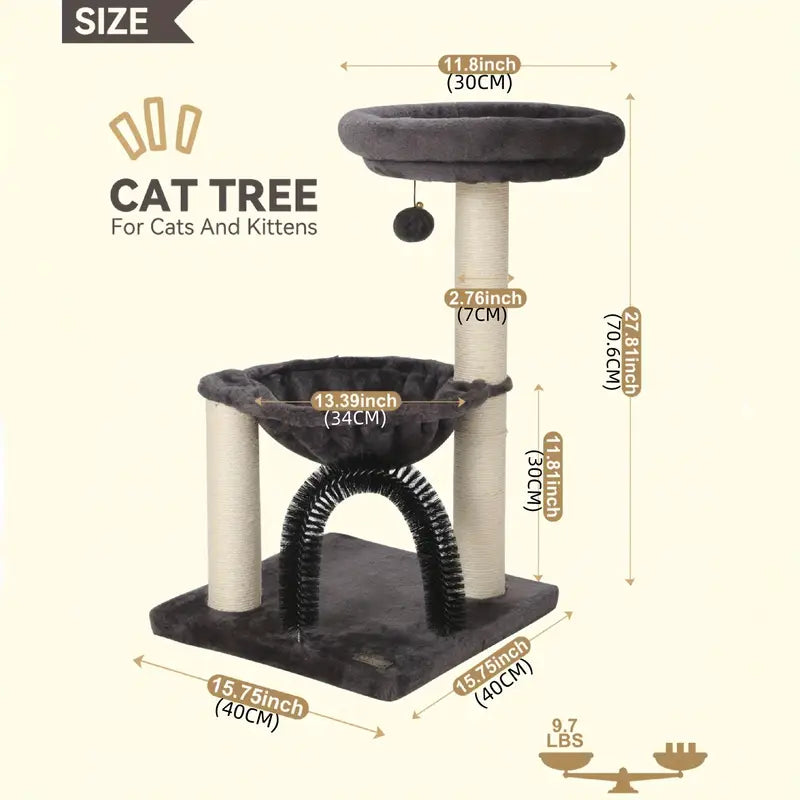 ork Cat Tree Tower With Scratching Posts & Cozy Bed