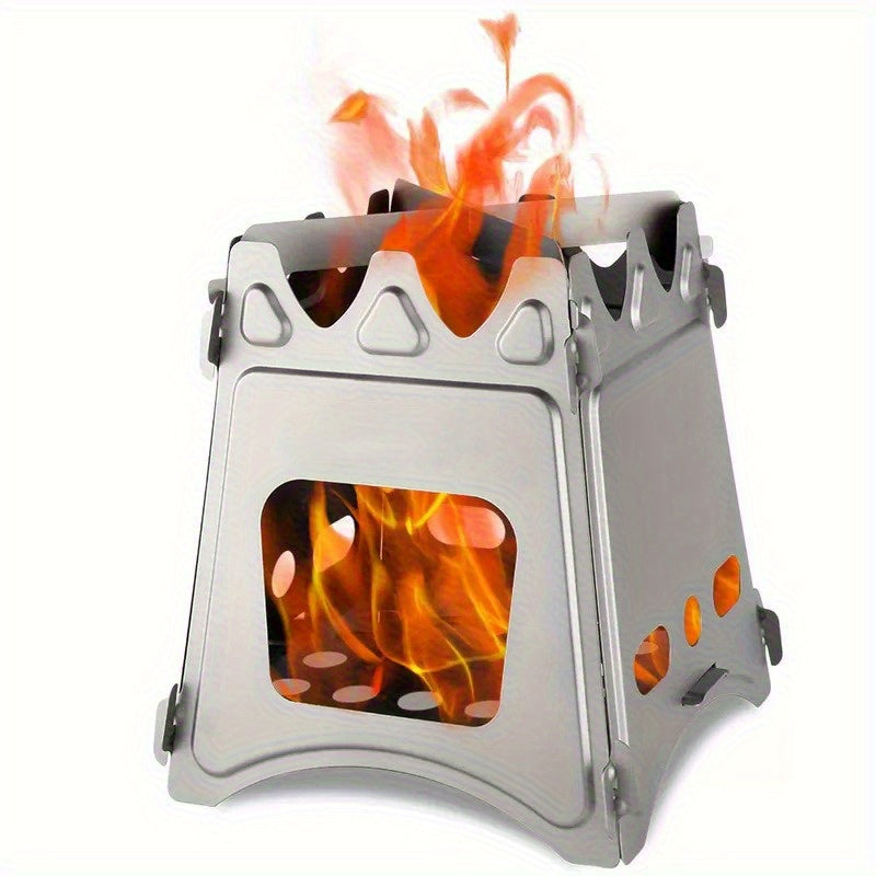 Outdoor Fireplace 3-in-1 Folding Heating Stove | Stainless Steel Portable Fireplace for Beach/RV/Hiking | Portable Design, 0.55kg