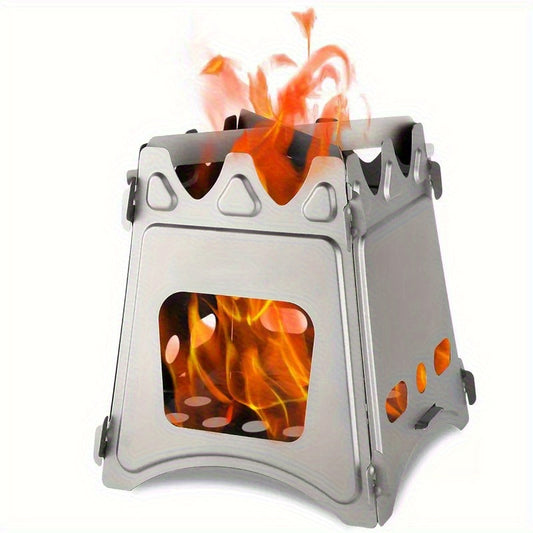 Outdoor Fireplace 3-in-1 Folding Heating Stove | Stainless Steel Portable Fireplace for Beach/RV/Hiking | Portable Design, 0.55kg