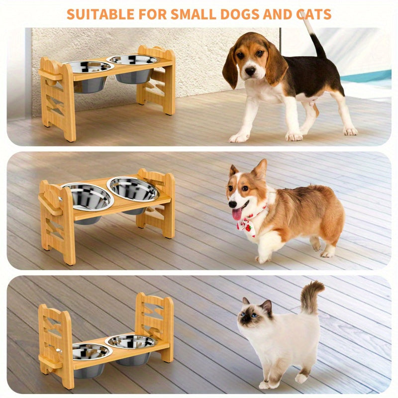 Adjustable Tilted Raised Cat and Dog Bowl Holder