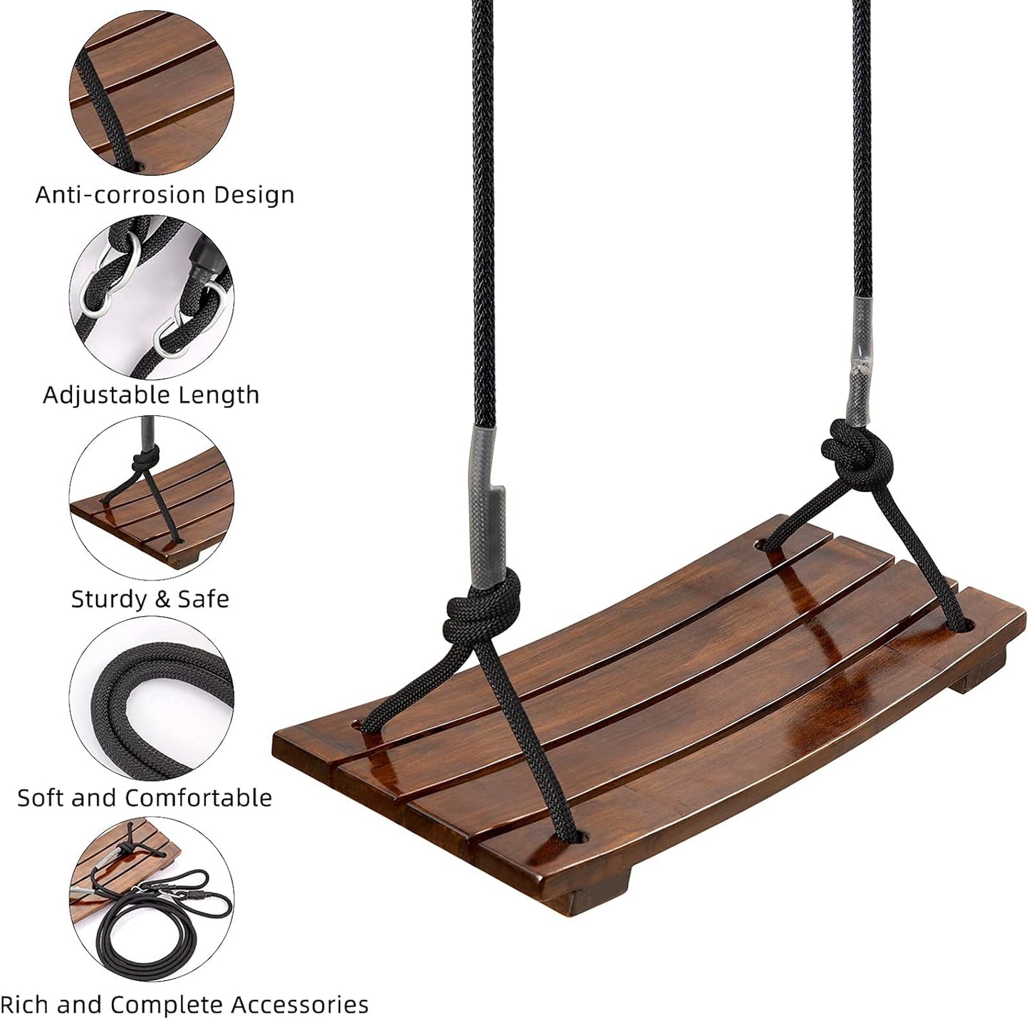 Outdoor wooden swing