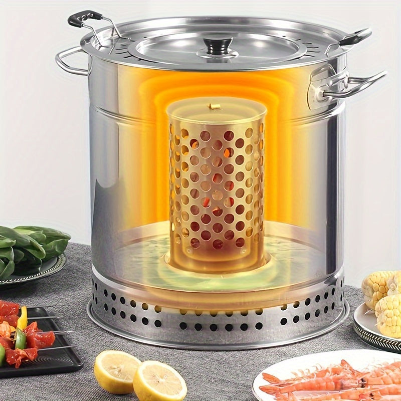 Stainless Steel Double-Layer Anti-Scald Design Barbecue Hanging Oven