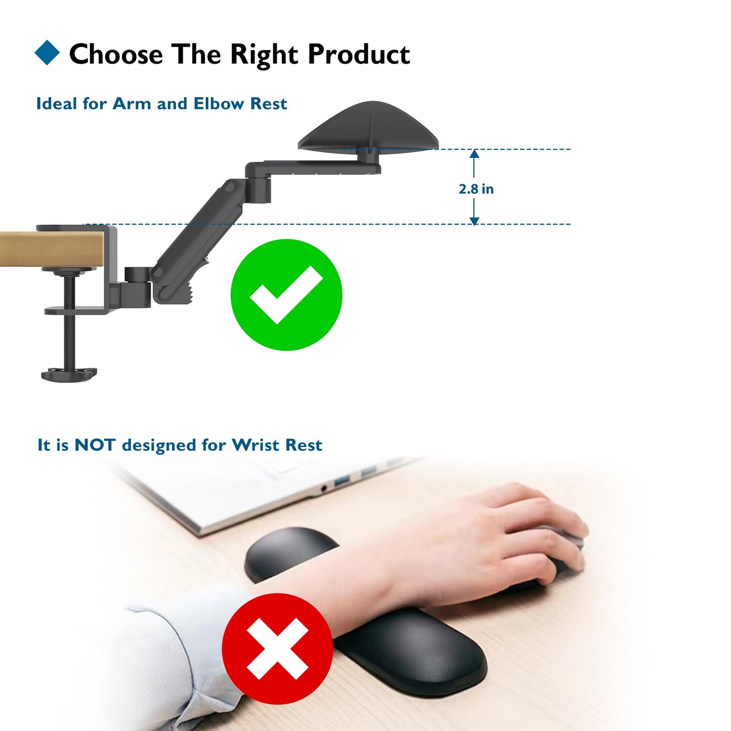 BONTEC Adjustable Arm Rest for Desk