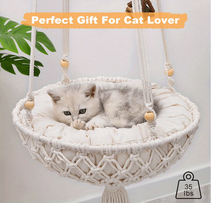 Handwoven Hanging Cat Hammock