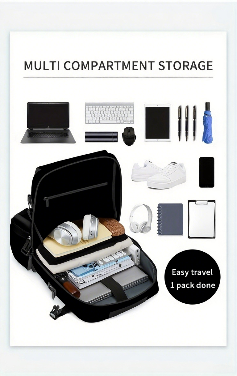 The computer backpack with a shoe compartment