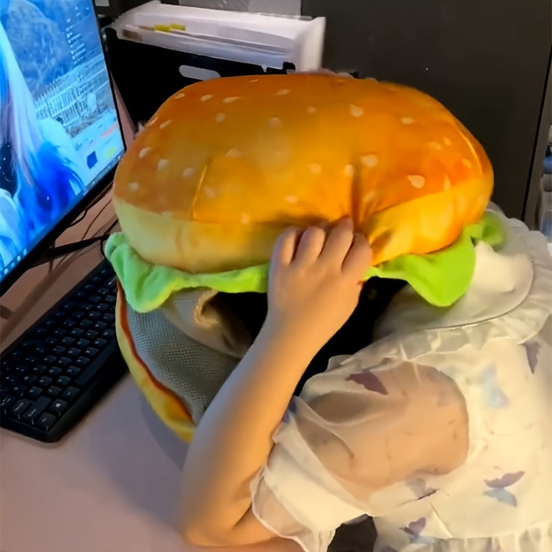 Cheeseburger shaped plush cushion