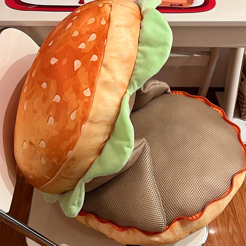 Cheeseburger shaped plush cushion