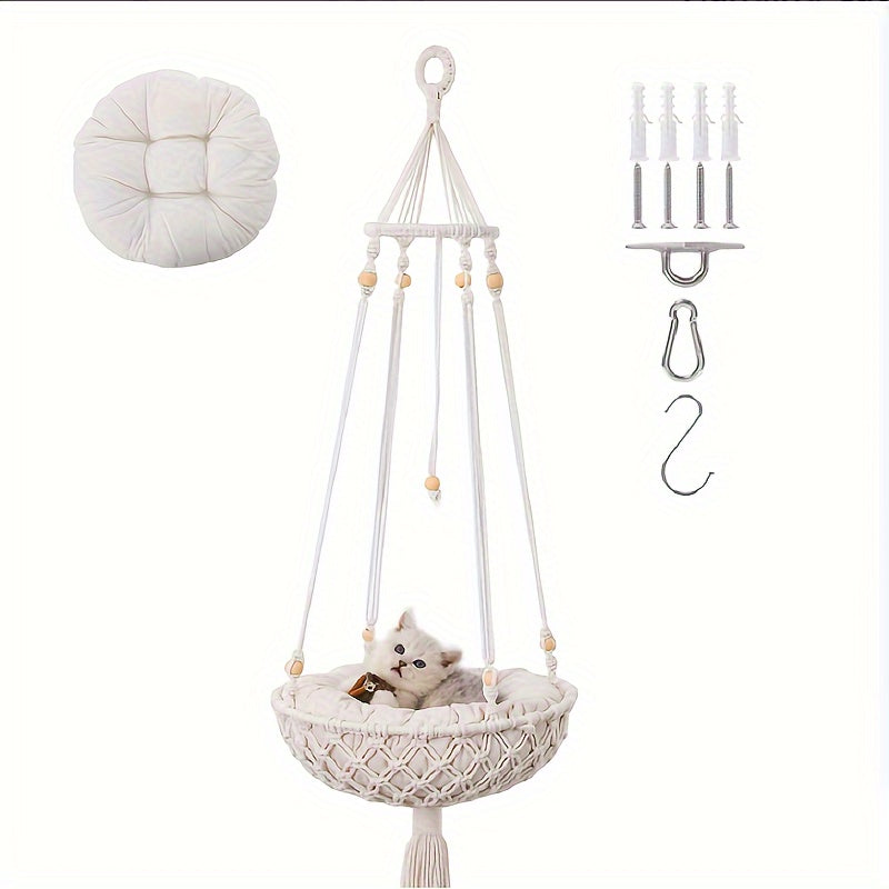 Handwoven Hanging Cat Hammock