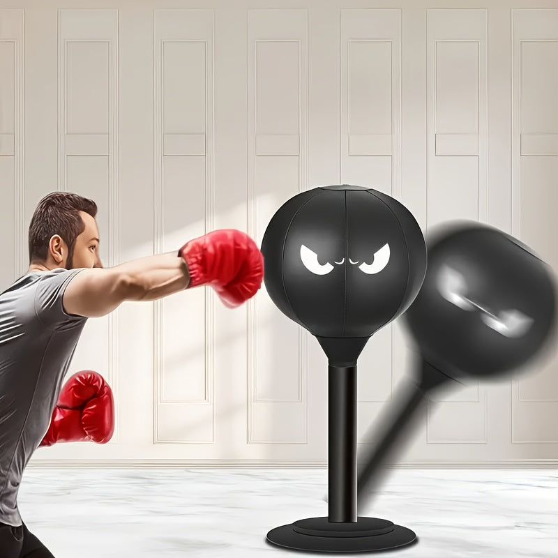 GMMLAIJH Portable Speed Ball for Boxing Training, Elite Anger Bags for Advanced And Aspiring Boxers, Relax And Skill Enhancement, Durable PVC Material with Desktop Design, Black