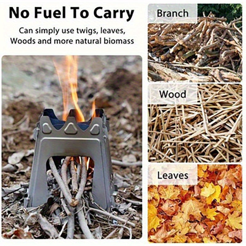 Outdoor Fireplace 3-in-1 Folding Heating Stove | Stainless Steel Portable Fireplace for Beach/RV/Hiking | Portable Design, 0.55kg