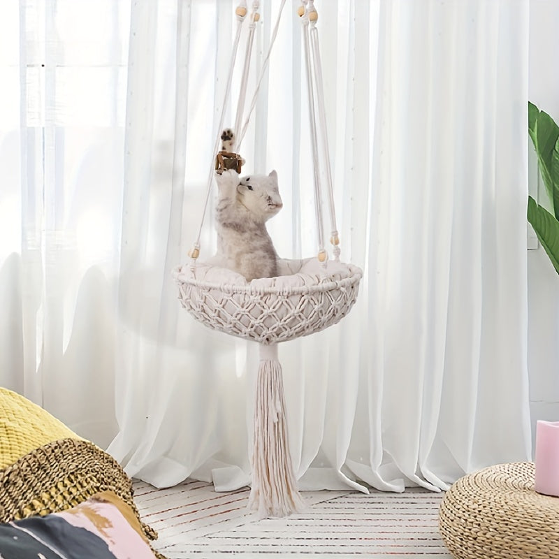Handwoven Hanging Cat Hammock