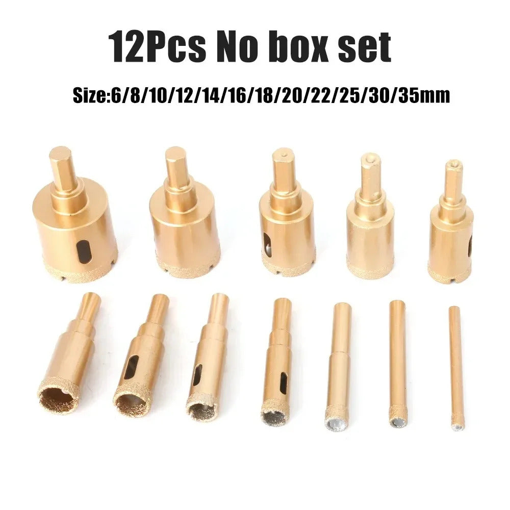 12-Piece Diamond Coated Drill Bit Tool Set
