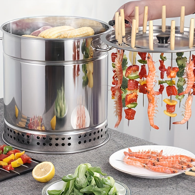 Stainless Steel Double-Layer Anti-Scald Design Barbecue Hanging Oven