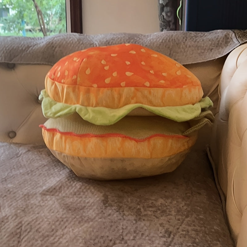 Cheeseburger shaped plush cushion