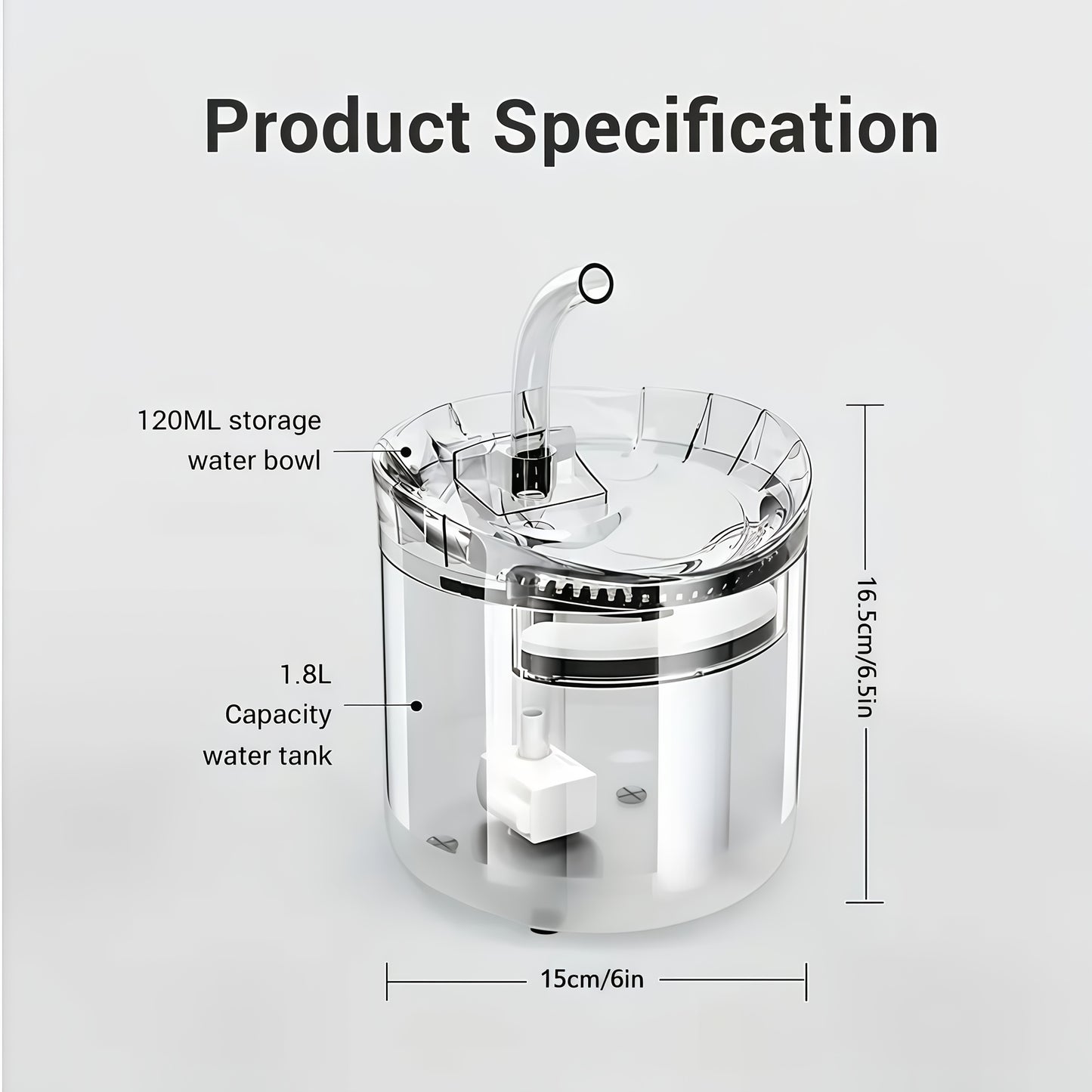 Transparent Pet Water Dispenser