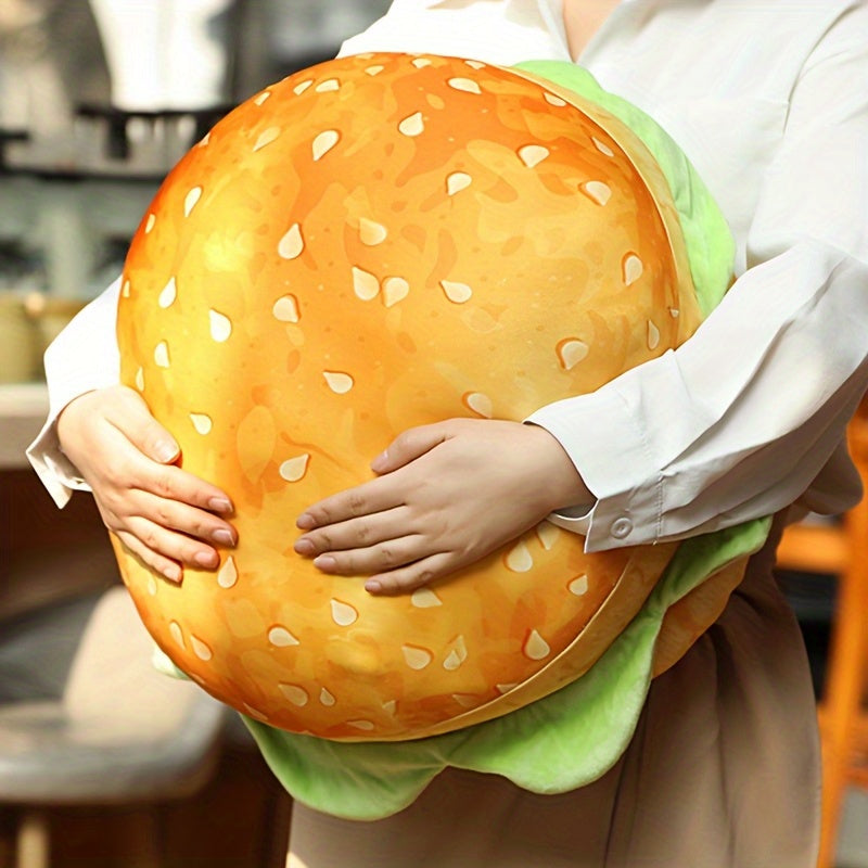 Cheeseburger shaped plush cushion