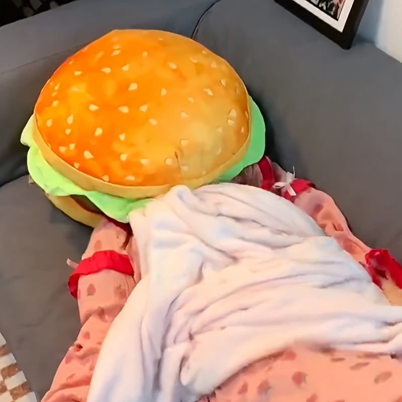 Cheeseburger shaped plush cushion