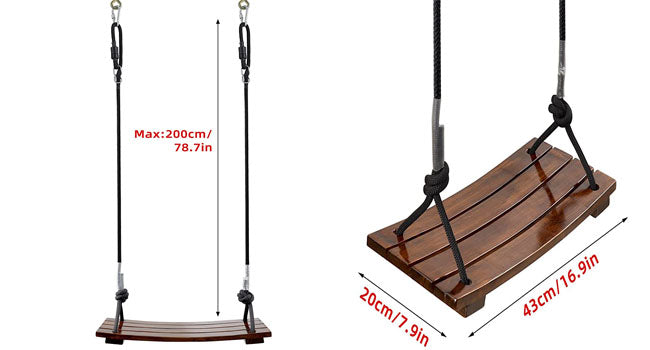 Outdoor wooden swing