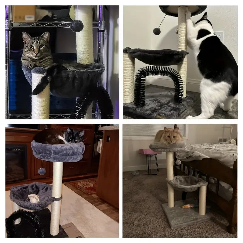 ork Cat Tree Tower With Scratching Posts & Cozy Bed
