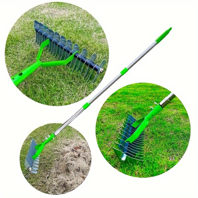 Heavy-Duty Metal Lawn Rake - 32.51cm Wide