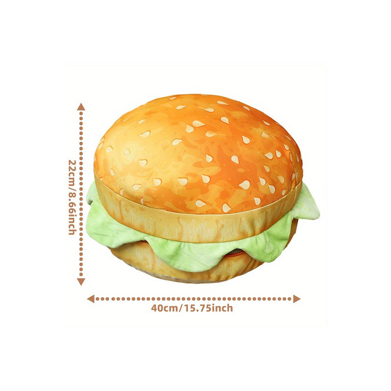 Cheeseburger shaped plush cushion