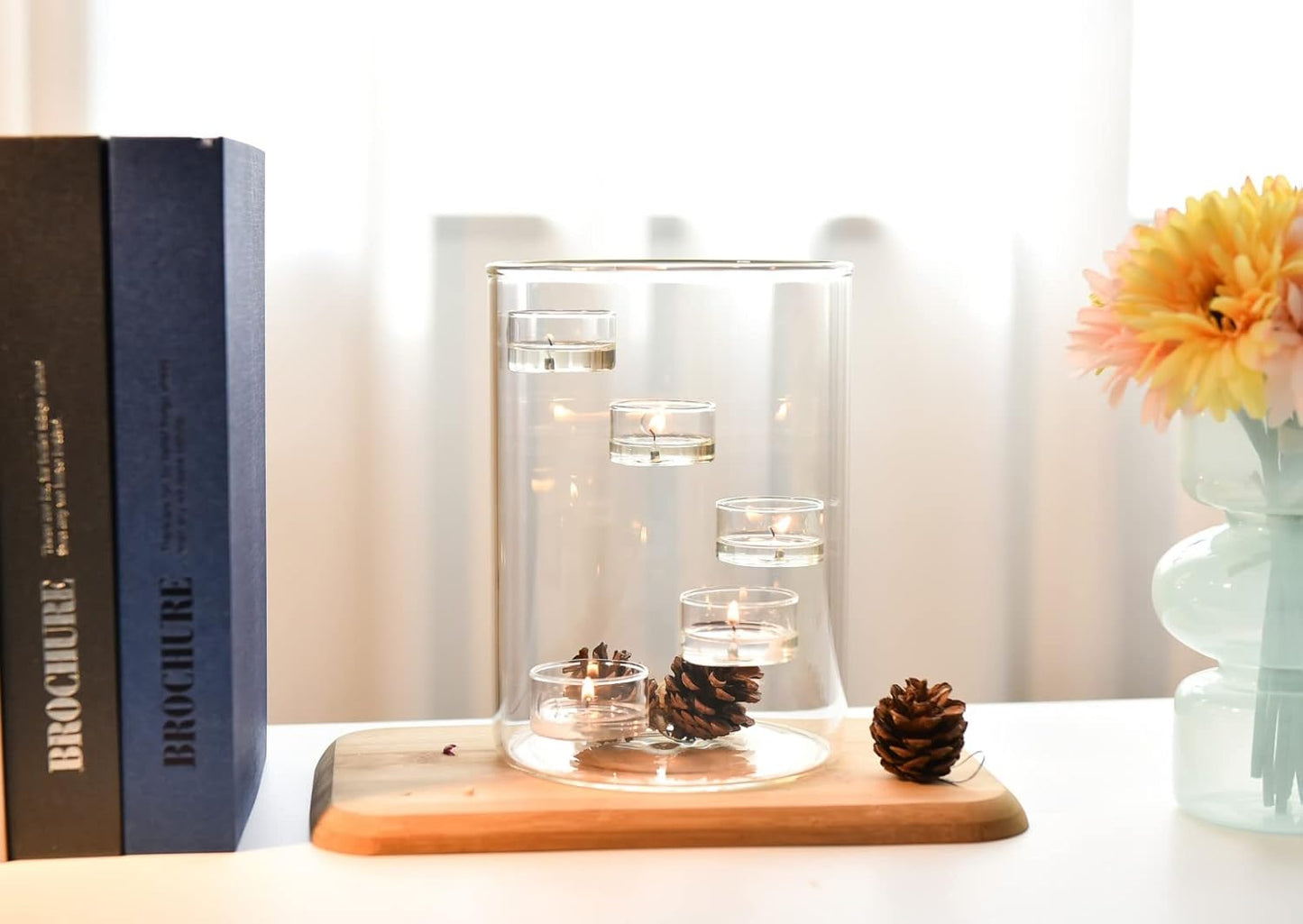 Glass Hurricane Candle Holder for Tea Light