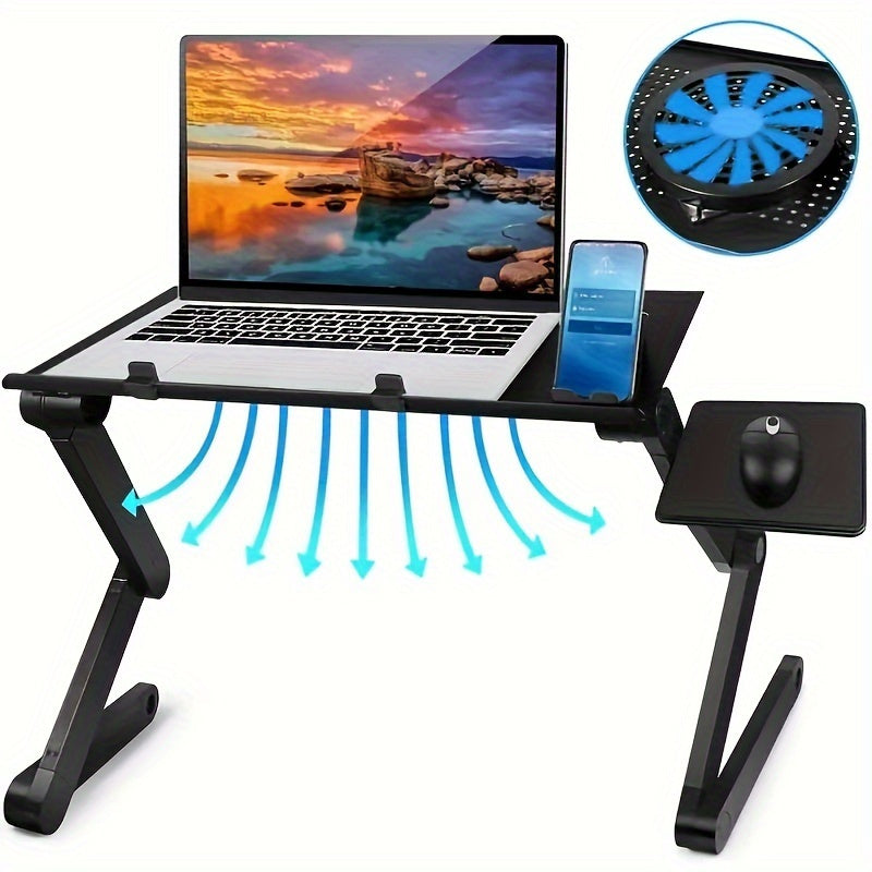 Foldable Aluminum Alloy Laptop Desk Stand with Mouse Holder