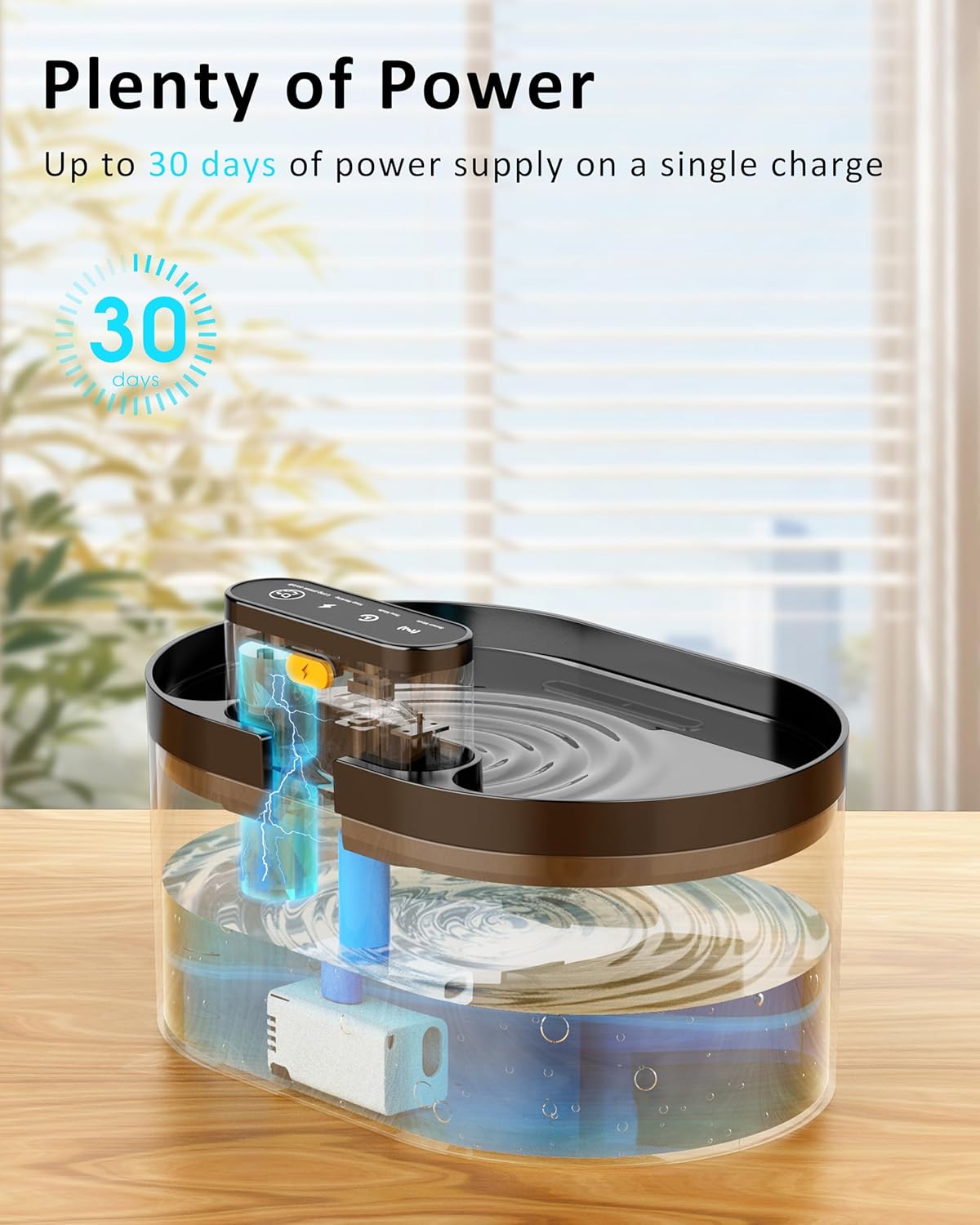 Wireless Cat Fountain:Pet Fountain Water Dispenser Battery Operated
