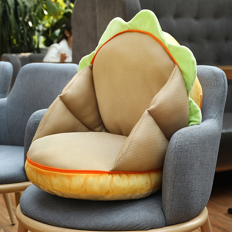 Cheeseburger shaped plush cushion