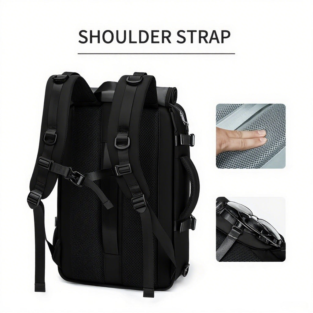 The computer backpack with a shoe compartment