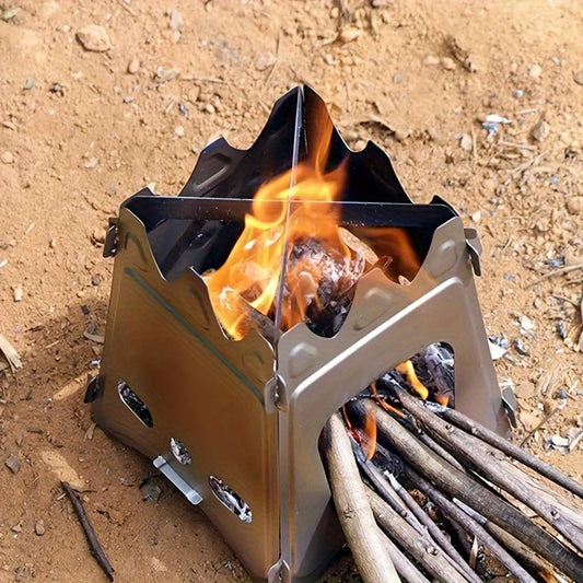 Outdoor Fireplace 3-in-1 Folding Heating Stove | Stainless Steel Portable Fireplace for Beach/RV/Hiking | Portable Design, 0.55kg