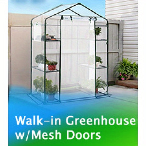 Quictent 142.24cm x 142.24cm x 195.58cm Heavy-Duty PVC Walk-In Greenhouse