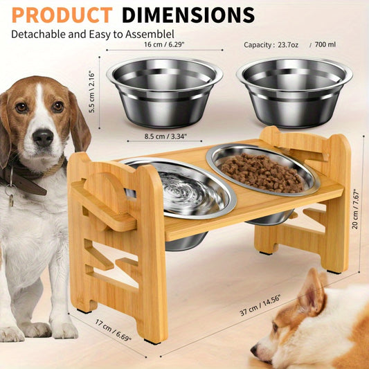 Adjustable Tilted Raised Cat and Dog Bowl Holder