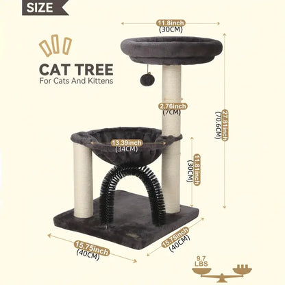 ork Cat Tree Tower With Scratching Posts & Cozy Bed