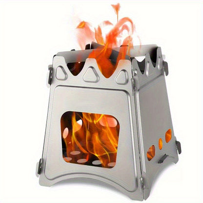 Outdoor Fireplace 3-in-1 Folding Heating Stove | Stainless Steel Portable Fireplace for Beach/RV/Hiking | Portable Design, 0.55kg