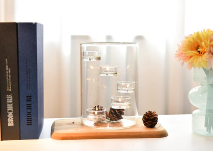 Glass Hurricane Candle Holder for Tea Light
