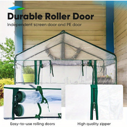 Quictent 142.24cm x 142.24cm x 195.58cm Heavy-Duty PVC Walk-In Greenhouse