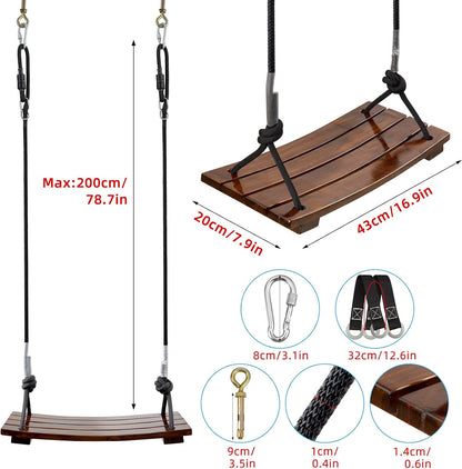 Outdoor wooden swing