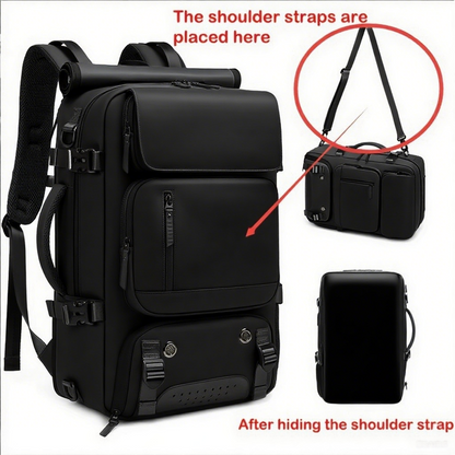The computer backpack with a shoe compartment