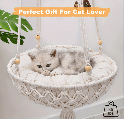 Handwoven Hanging Cat Hammock