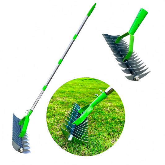 Heavy-Duty Metal Lawn Rake - 32.51cm Wide
