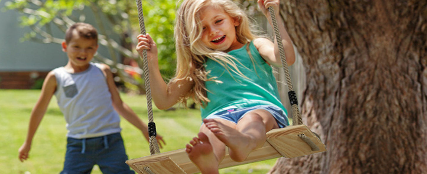 Outdoor wooden swing