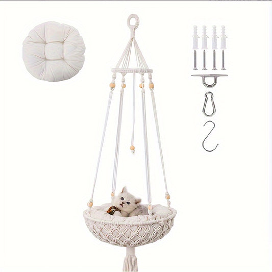 Handwoven Hanging Cat Hammock
