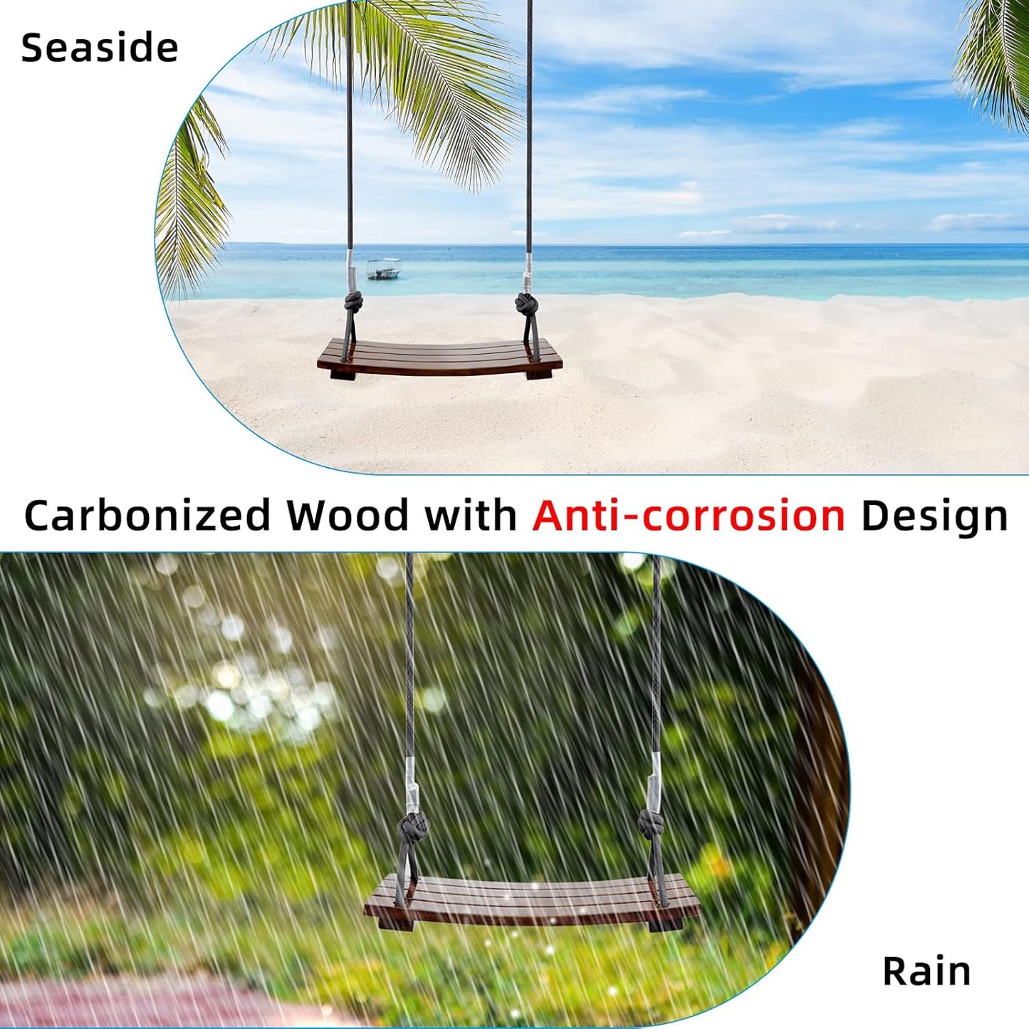 Outdoor wooden swing
