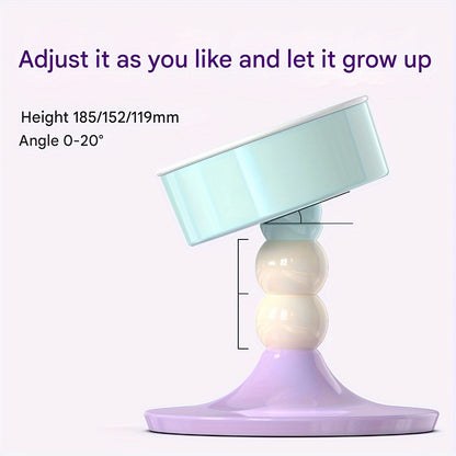 Height-adjustable ceramic cat bowl